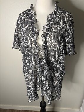 Notations Womens Ruffled Blouse Size 1X